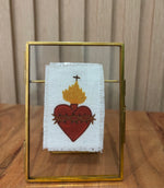 Acuarela en lino Corazón de Jesús