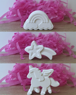 Figuras de arcilla blanca para manualidades infantiles unicornio estrella fugaz y arcoiris