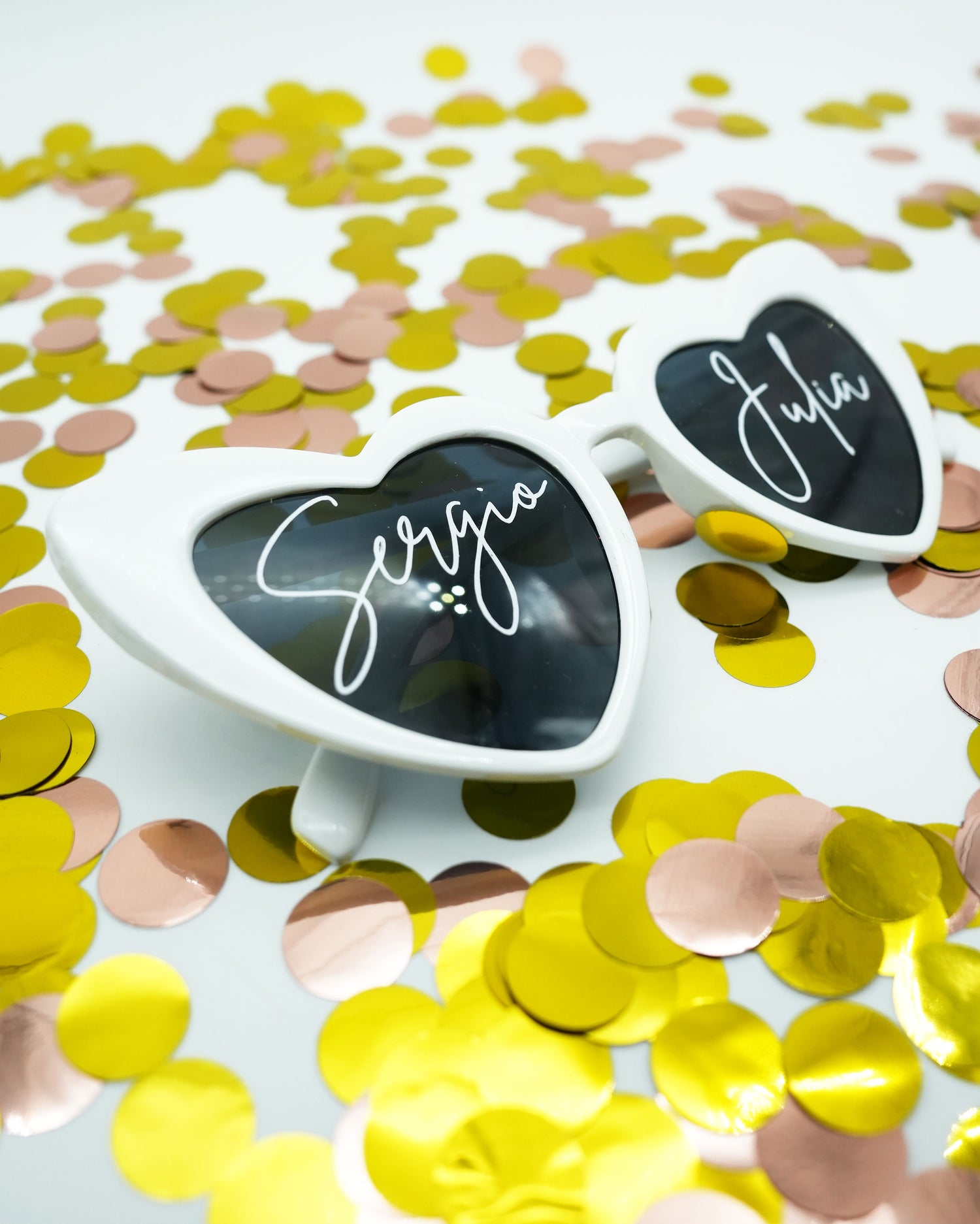Gafas corazón personalizadas para boda