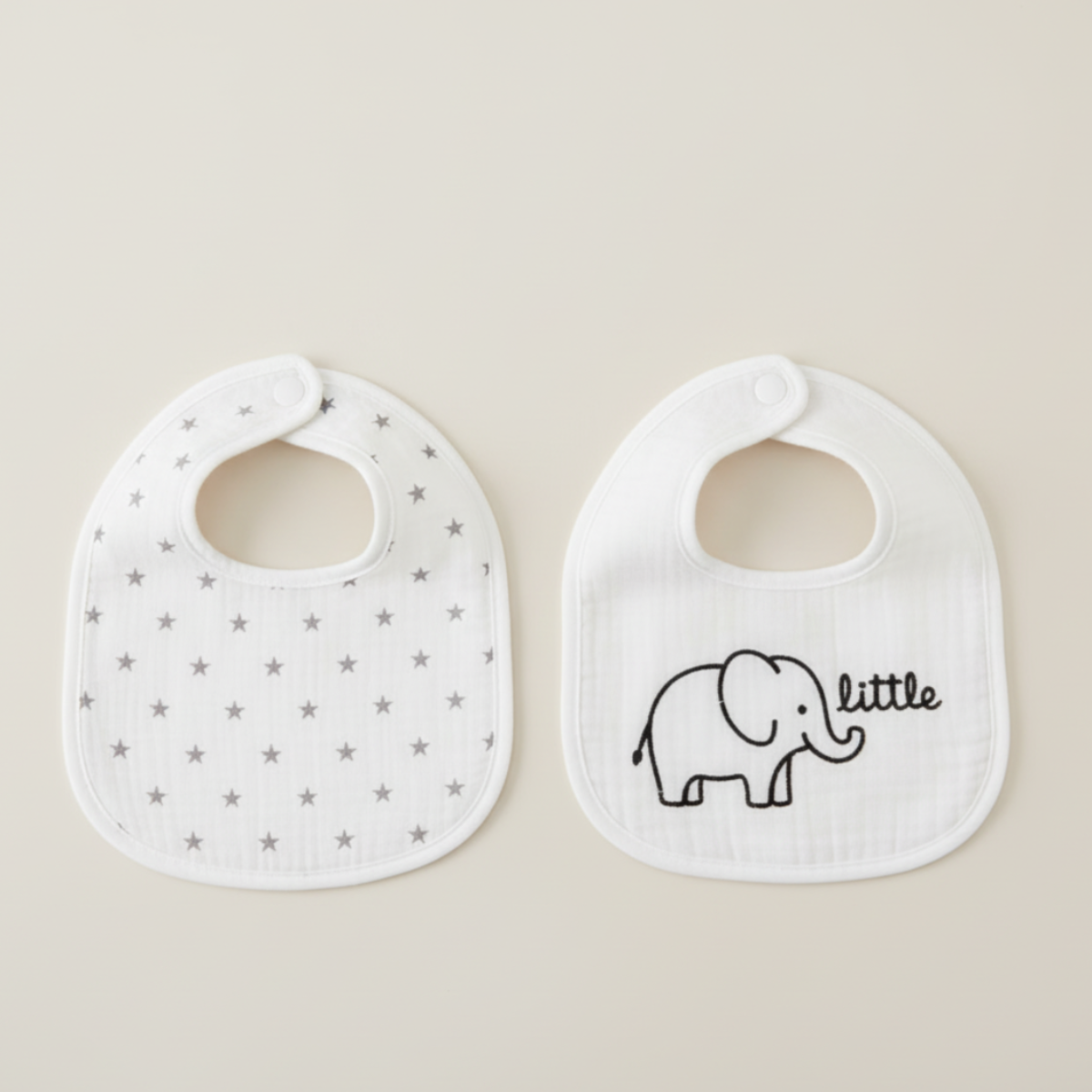 Pack 2 baberos personalizados estrellas y elefante