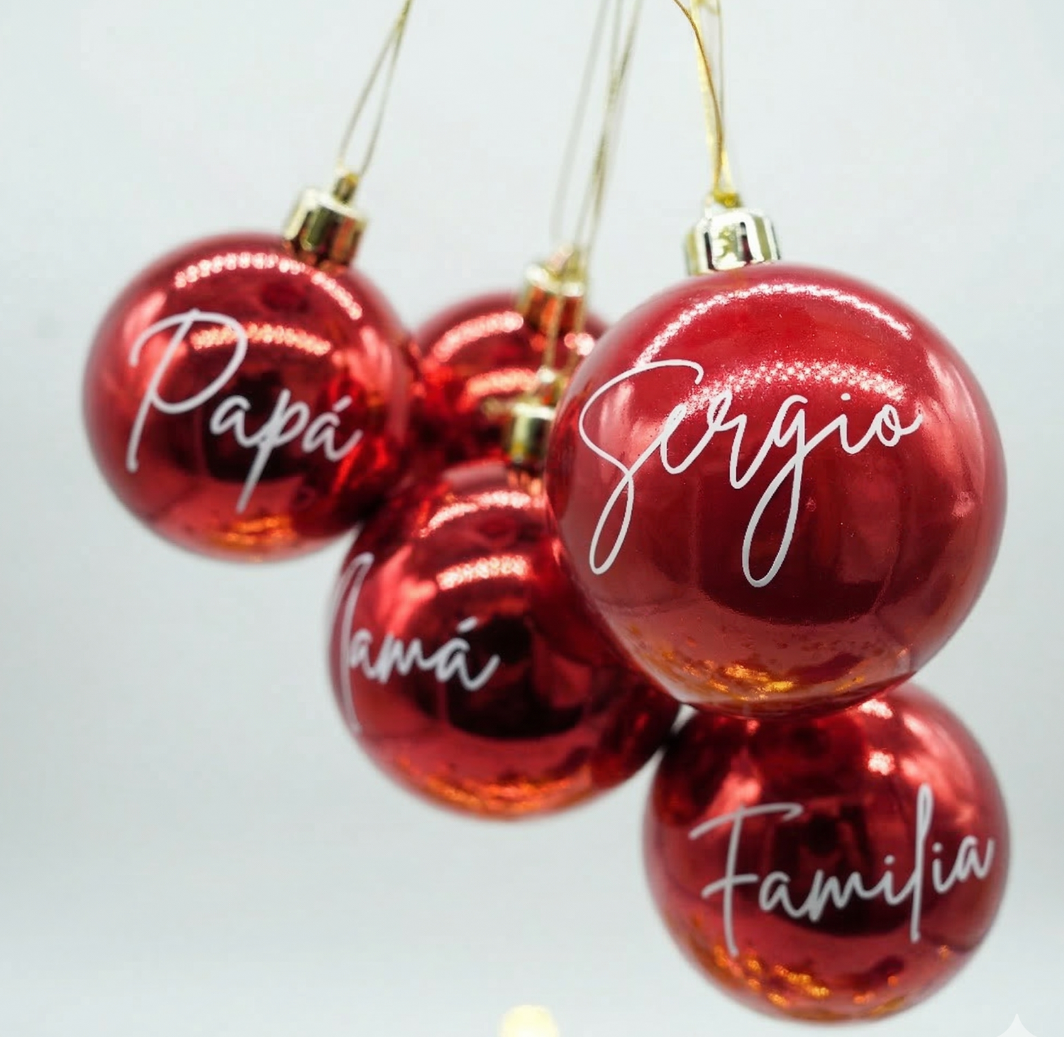 Bolas de Navidad personalizadas rojas