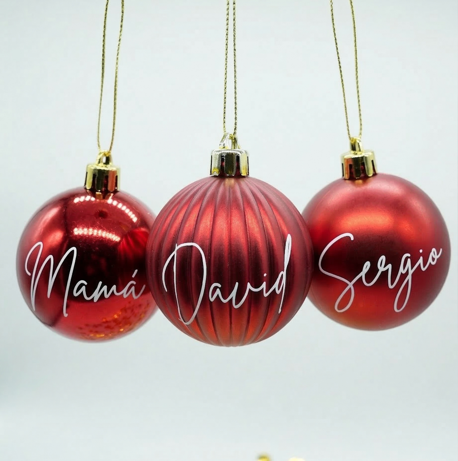 Bolas de Navidad personalizadas rojas