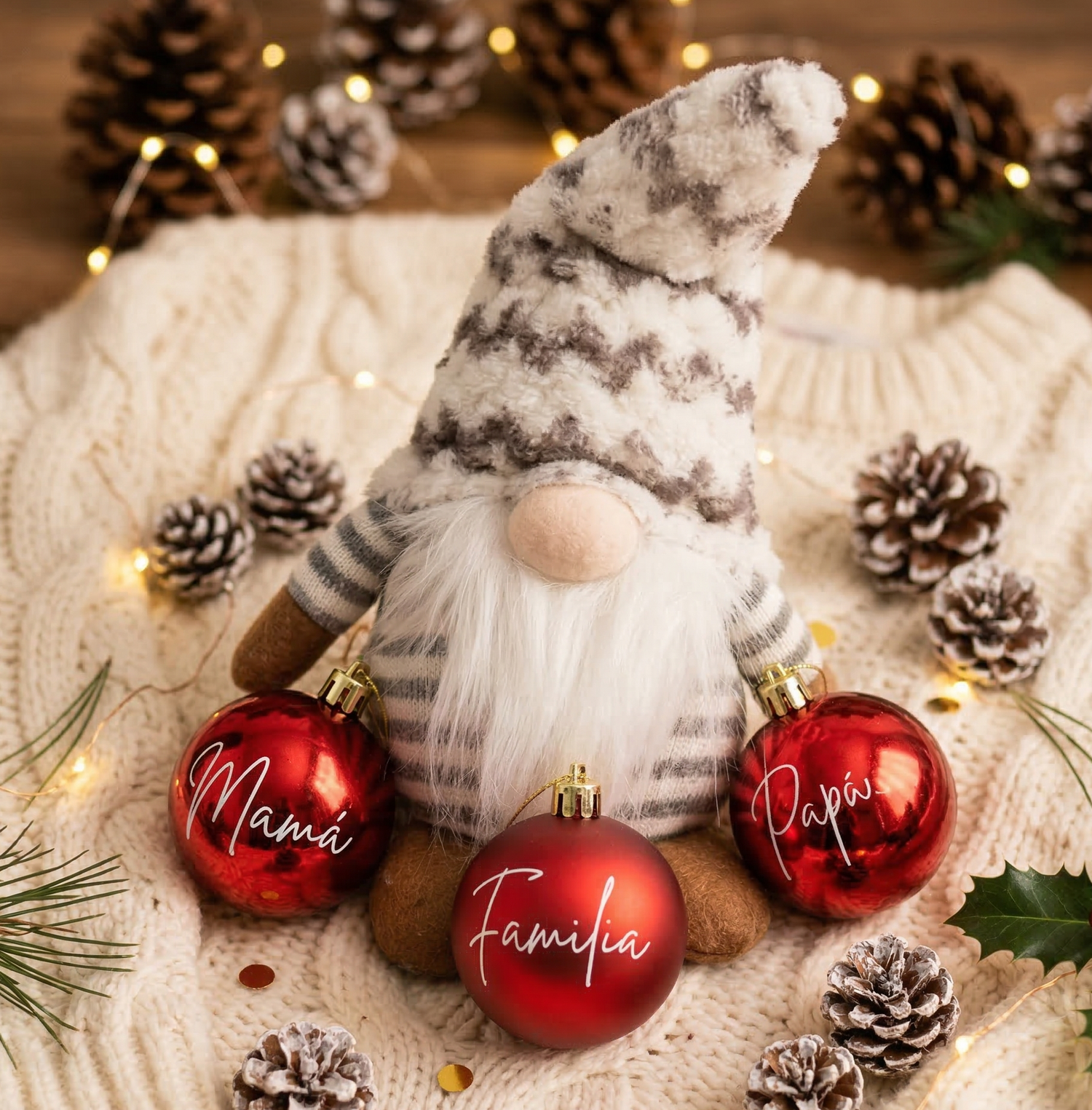 Bolas de Navidad personalizadas rojas