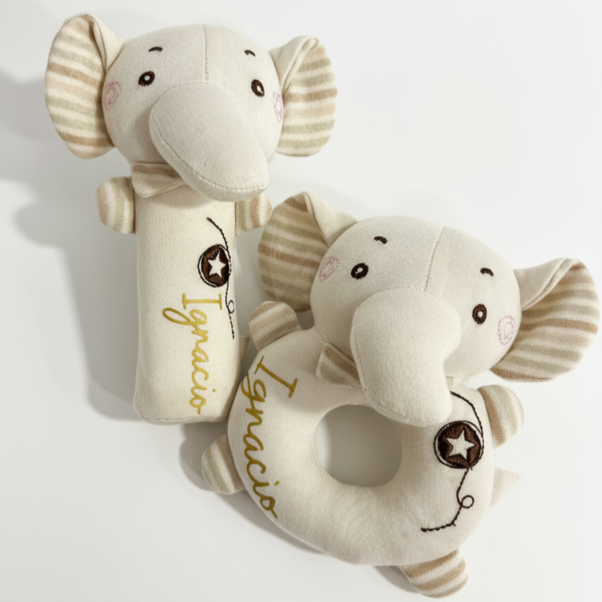 Pack 2 sonajeros elefante